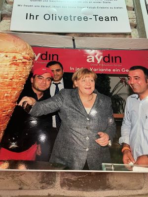 Angela Merkel likes Kebab  at Olive Tree in Leipzig