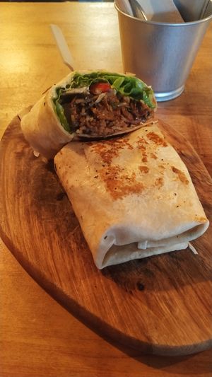 Evil burrito at Apuro Vegan Bar in Porto