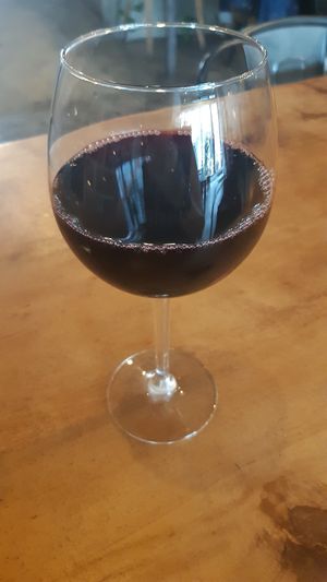 Organic vegan wine, delicious at Apuro Vegan Bar in Porto