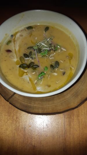 Soup at Apuro Vegan Bar in Porto