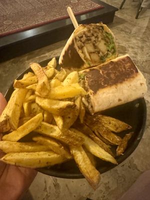 Burrito action   at Apuro Vegan Bar in Porto