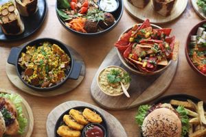 Some of the dishes available on the menu at Apuro Vegan Bar in Porto