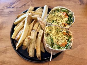 Amazing lazy dog burrito  at Apuro Vegan Bar in Porto