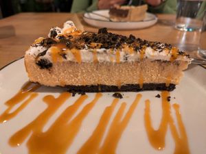Pumpkin oreo cheesecake at Apuro Vegan Bar in Porto