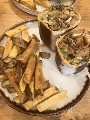 wrap with hummus, seitan etc at Apuro Vegan Bar in Porto