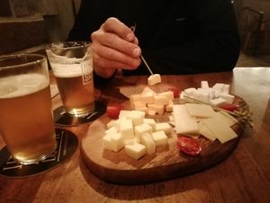 Cheese board at Apuro Vegan Bar in Porto