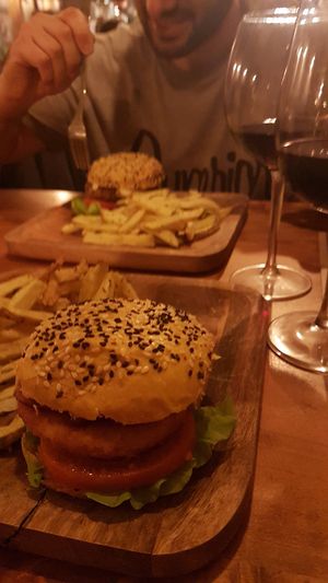 No Chicken Burger! at Apuro Vegan Bar in Porto