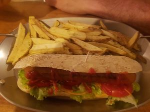 Hotdog at Apuro Vegan Bar in Porto