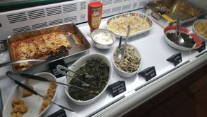 Selection of food at Come a Casa in Milan