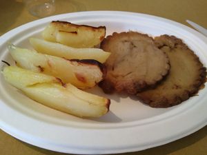 seitan with potatoes at Come a Casa in Milan