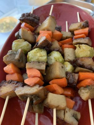 Seitan & vegetables at Come a Casa in Milan