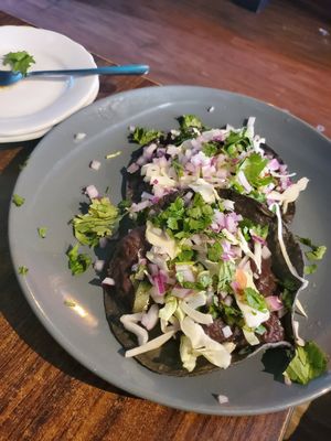 Black bean tostadas at Joe Vinny & Bronsons Bohemian Cafe in El Paso