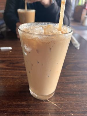 Spiced Chai latte with oat milk  at Joe Vinny & Bronsons Bohemian Cafe in El Paso