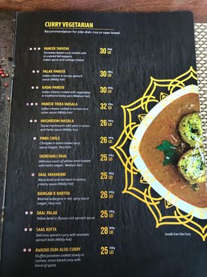 menu at Indigo in Cluj-napoca