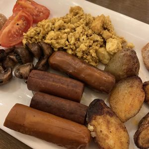 Full english vegan style at Klaus K in Helsinki