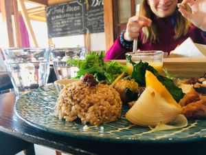 Vegan plate at TSUNAGORO in Yokohama