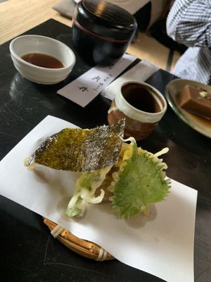 Tempura course  at Tofu Manjyu Okutan Kiyomizu in Kyoto