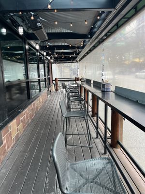 Outdoor seating   at Whole Foods Market - Robson in Vancouver