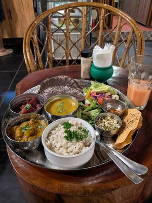Vegan Thali at Nireas Healthy Haven in Palolem