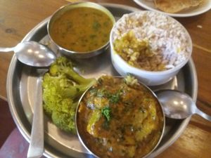 healthy vegan thali at Nireas Healthy Haven in Palolem