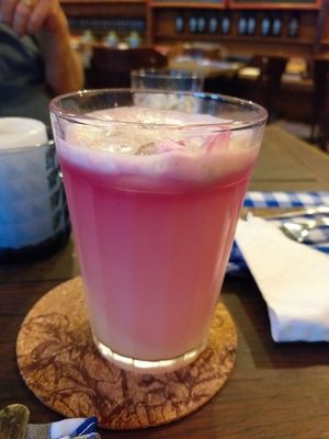 Pink lemonade juice at Glória Bistrô in Ouro Preto
