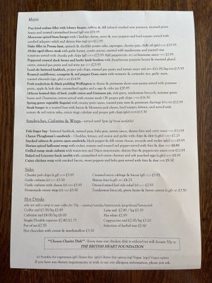 Sunday menu 31/08/2022  at The Jug and Bottle  in Heswall