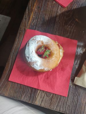 Vegan Victoria doughnut at Perk Cafe in Inverness