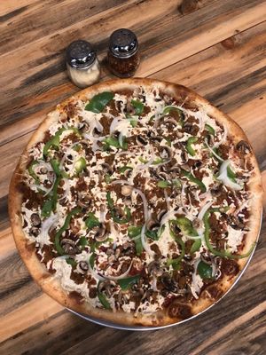 Vegan Sausage Pizza at 48 North Pizzeria in Portland