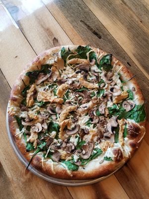 Vegan Chicken Florentine Pizza at 48 North Pizzeria in Portland