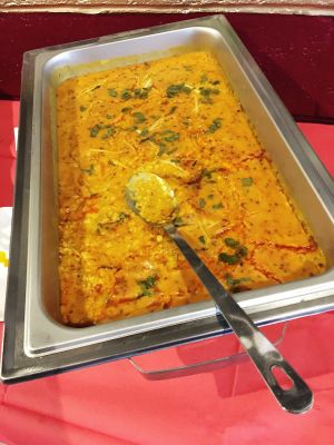 Buffet yellow lentil dahl at Popadom in Chatham