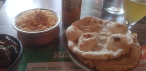 Rice and naans (vg) at Tamatanga in Birmingham