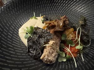 3rd course: eggplant  at L'Orygine in Quebec