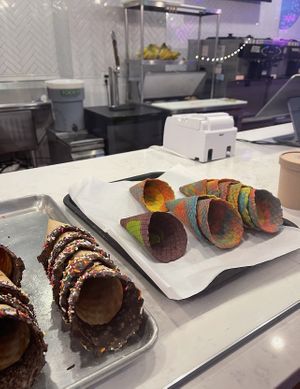 Tie-dye cones are vegan   at MN Nice Cream in Minneapolis