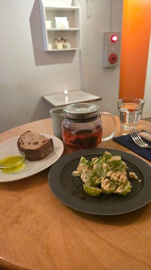 Tea, bread, muscat ricotta at Newport in Tokyo