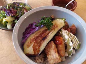 Veggie rice bowl - lunch set at Newport in Tokyo