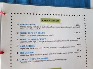 Vegan menu at Ketut in Abang