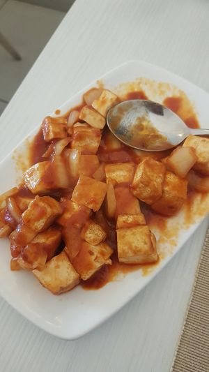 Tofu and spicy onions at Hong Kong in Bologna
