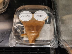 Slice of pumpkin pie at Whole Foods Market - Potrero Hill in San Francisco
