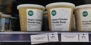 Vegan chicken noodle soup at Whole Foods Market - Potrero Hill in San Francisco