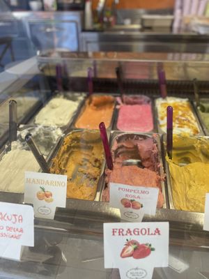 Vegan fruit ice cream  at Belfiore Gelato e Cioccolato in Siracusa