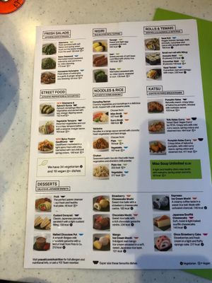 Vegan menu at YO! Sushi in Brighton
