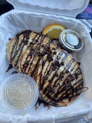 Kids vegan 3 pancakes   at Revelations Cafe in Lutz