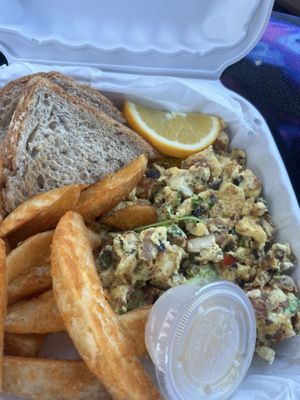 Vegan scramble  at Revelations Cafe in Lutz