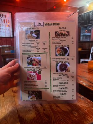 the og cegan menu  at Cosmic - Poblacion in Makati