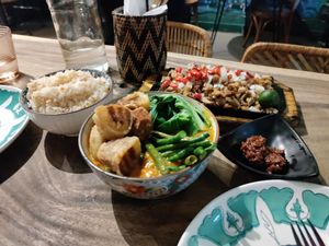 Kare kare and garlic rice at Cosmic - Poblacion in Makati