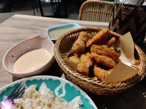Chikin with mayo and gravy at Cosmic - Poblacion in Makati