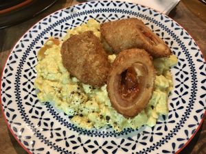 Scrambled eggs with cordon bleu  at Cosmic - Poblacion in Makati