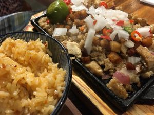 Sisig with bagnet at Cosmic - Poblacion in Makati
