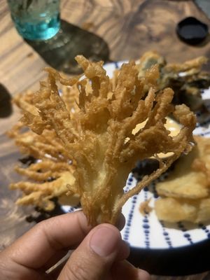 Enoki mushroom — housemade tempura batter at Cosmic - Poblacion in Makati