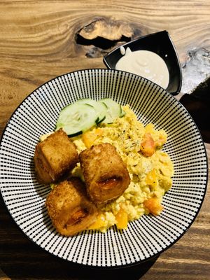 Tofu scramble with cordon bleu  at Cosmic - Poblacion in Makati